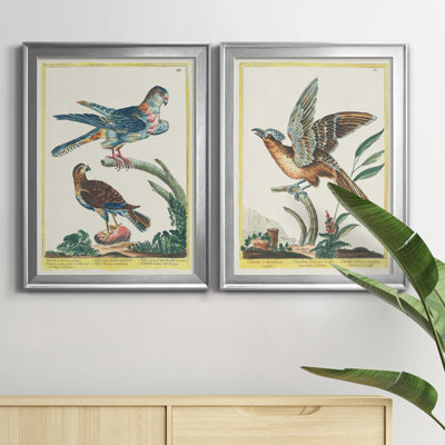 «Pastel Birds III», ensemble de 2 peintures sur toile encadrées