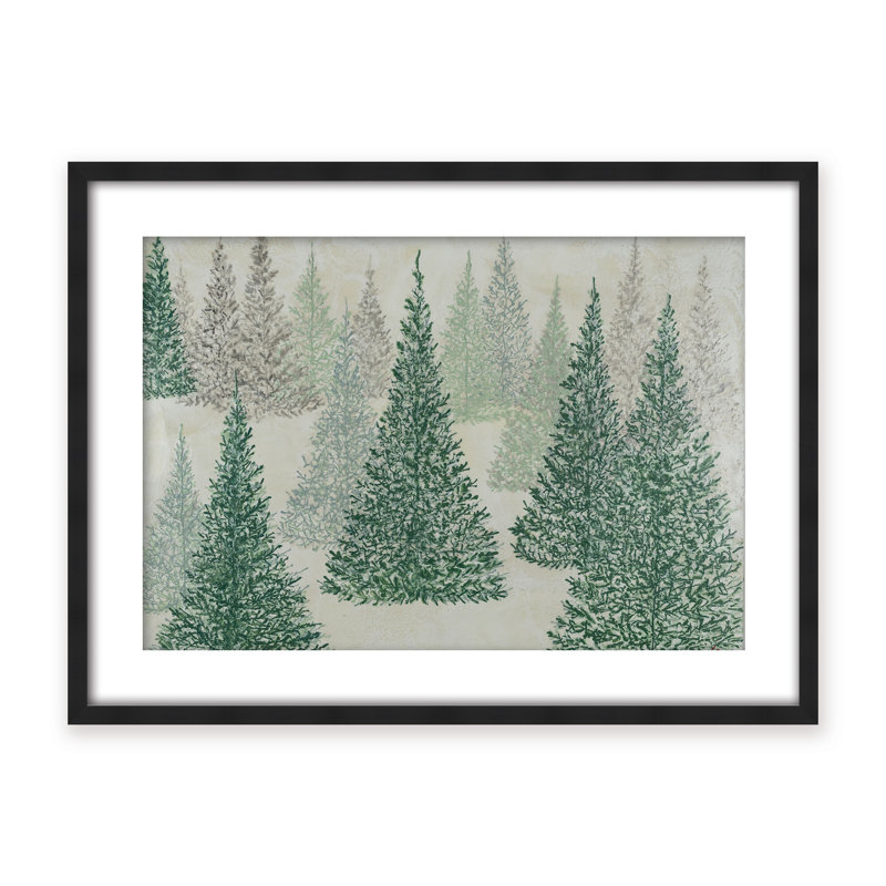 Nature Inspired "Ethereal Pines" Canvas Wall Art By Karen Biery, 16" H x 24" W x 1.125" D, Framed Print, Brown