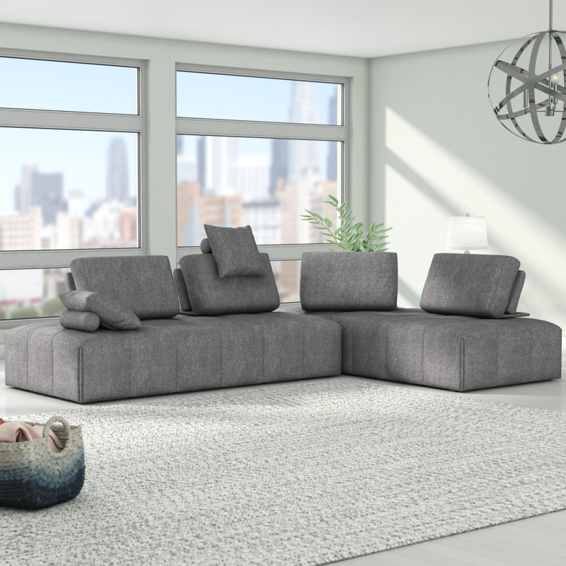Upholstered L-Shaped Sectional Reversible