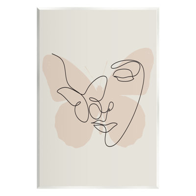 «Butterfly Girl Face Doodle» par Lil 'Rue, impression