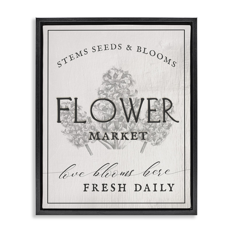 "Flower Blooms Market", art mural encadré par Ziwei Li, Cadre flottant noir de jais, H 21 po x l 17 po