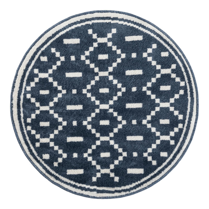 Latitude Run® Begna Nikolis Rug Blue, Round 3'1"