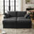 Oversized Corduroy Sectional Loveseat Sleeper Sofa, 4-Piece Modular Couch with Storage, 2 Ottomans & 2 Pillows for Living Room & Apartment, Easy Assembly Required-307478552