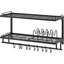 Support mural pour casseroles, organisateur de casseroles et de casseroles à 2 niveaux, noir