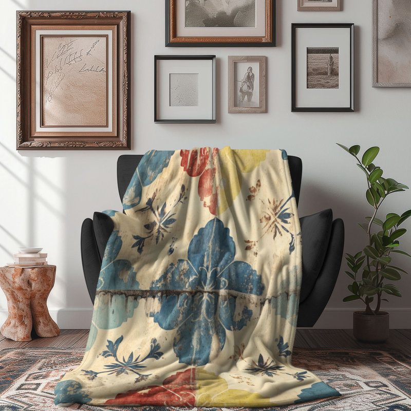 Couleurs artistiques - couverture en sherpa de qualité supérieure 1 pièce, Lit simple