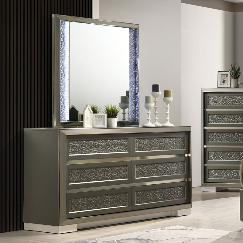 Commode l 6,5 po avec miroir Amey