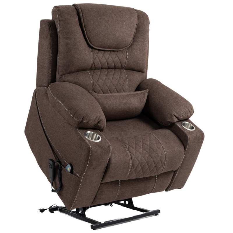 Oversized Lift Chair Lay Flat 74.2" Length, Large Power Lift Recliner For Elderly, Extra Wide Heated Massage Chair For Big And Tall In 25" Seat Width, 400 Lbs