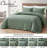 Square Stitch Embroidered Microfiber Quilt Set-88061301-88061302