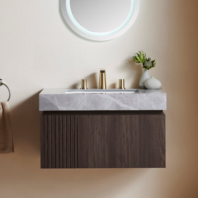 Plywood and Solid Wood Single Bathroom Vanity