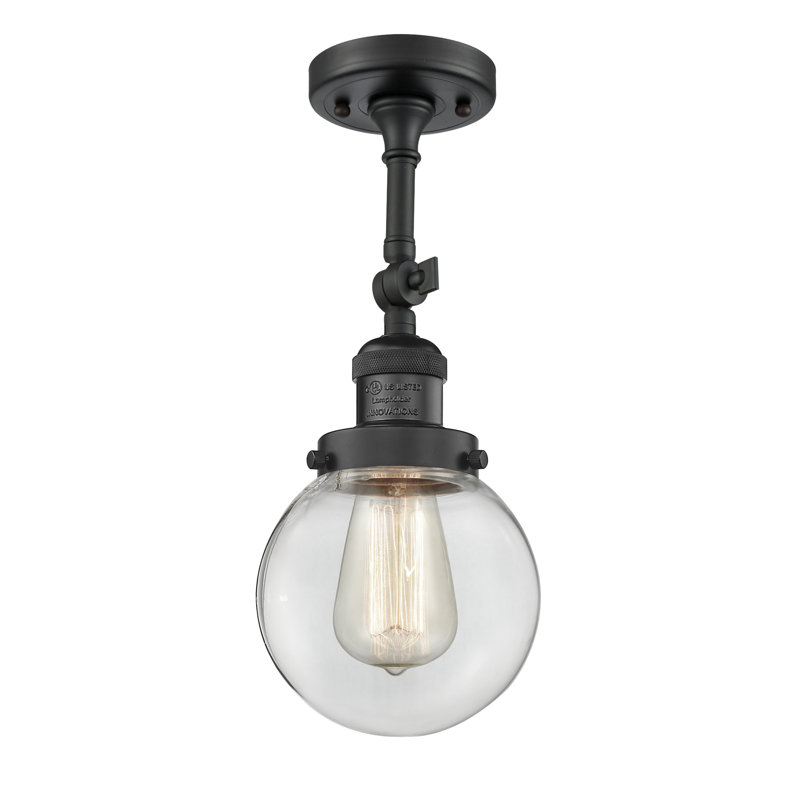 Clementina Dimmable Bath Sconce, 6 Watt Vinage LED Bulb, Clear, Matte Black