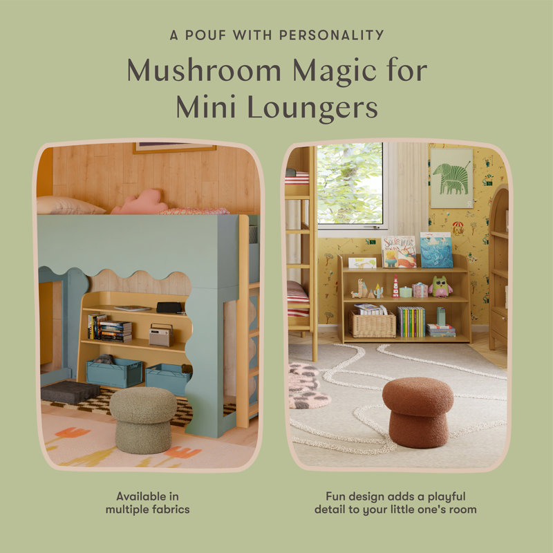 Mini Mushroom Pouf, Rouge Teddy Loop