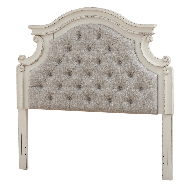Mohn Upholstered Solid Wood Panel Headboard, Lit double