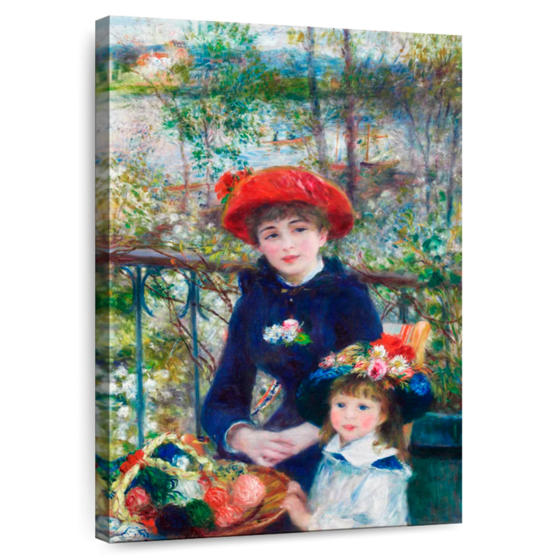 Leisha, deux soeurs sur la terrasse, H 12 po x l 8 po