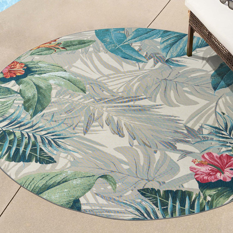 Anniston Multi Kula Indoor/Outdoor Modern Rug, Round 3'1"