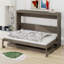 Lit escamotable avec rangement, armoire-lit pliable avec coiffeuse, miroir central et 2 tiroirs latéraux-92650449