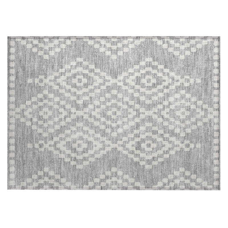 Malek Indoor/Outdoor Area Rug with Non-Slip Backing, Rectangle 1'8" x 2'6"