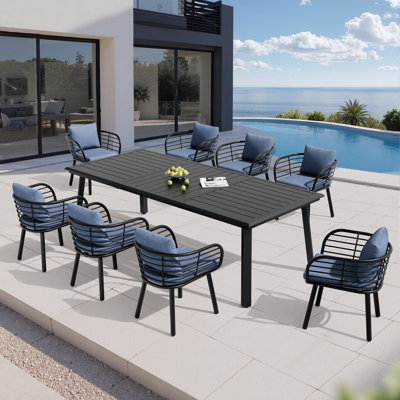 8 - Person Sunbrella Aluminum Dining Set (Set of 9)