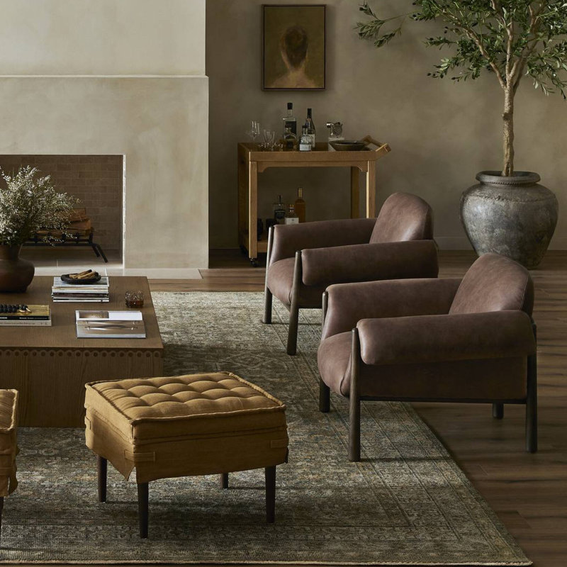 Olia Armchair, Palermo Cigar Top Grain Leather