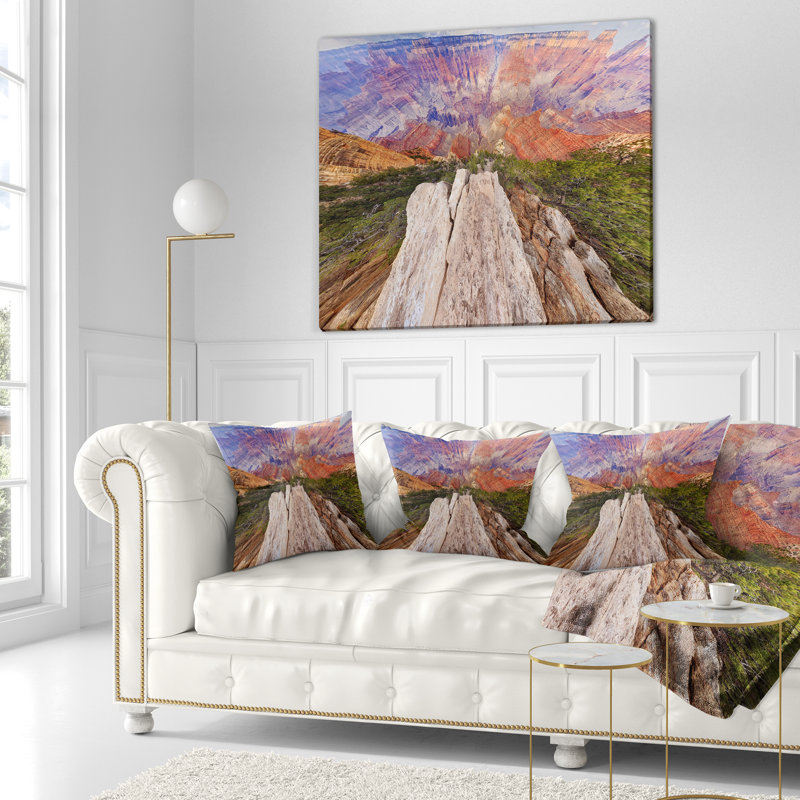 Seascape grand canyon vue du coussin supérieur, 18 po x 18 po, Coussin décoratif