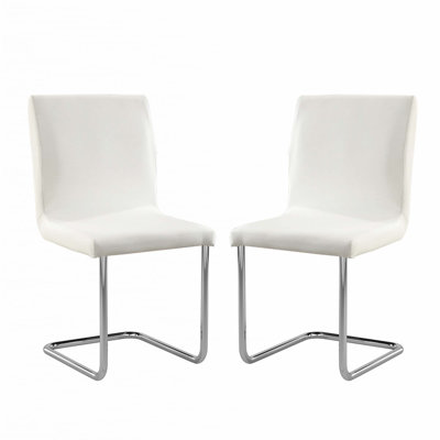 Set Of 2 Padded  Side Chairs With L-Shape Leg