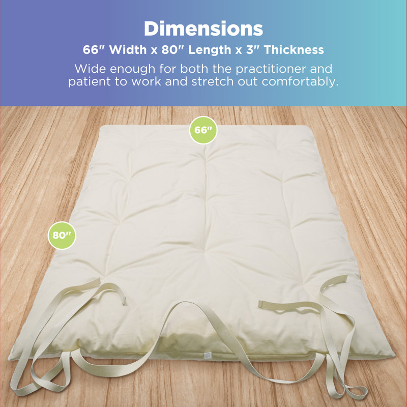 Tapis de massage Shiatsu avec rembourrage en coton - parfait pour la méditation et l'étirement, L 66 po x L 80 po x P 3 po