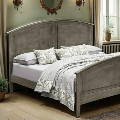 Relaxed Design Stylish Gray Wooden Bed,Particle Board