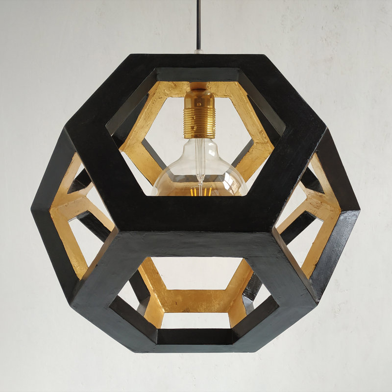 Chewelah 1 - Light Geometric Pendant, Black Gold