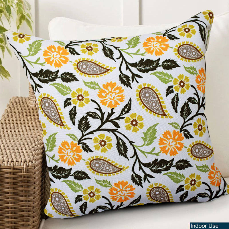 Floral Outdoor Reversible Throw Pillow