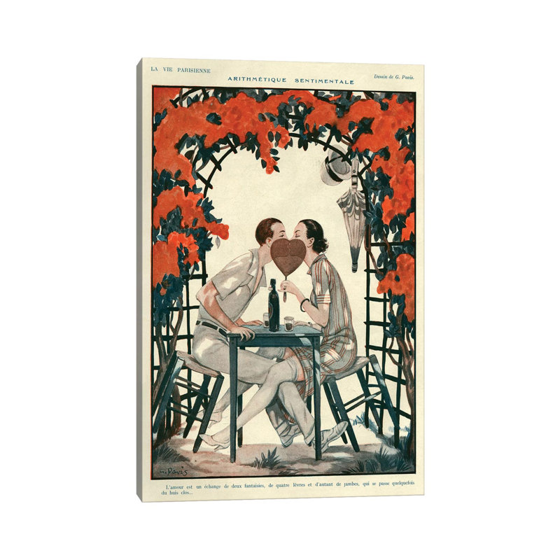 1925 La Vie Parisienne Magazine Plate - Painting on Canvas, 20.32 cm H x 30.48 cm W, Wrapped Canvas