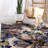 Dichiera Floral Brown/Navy/Cream Non-Slip Rubberback Area Rug-1042338008