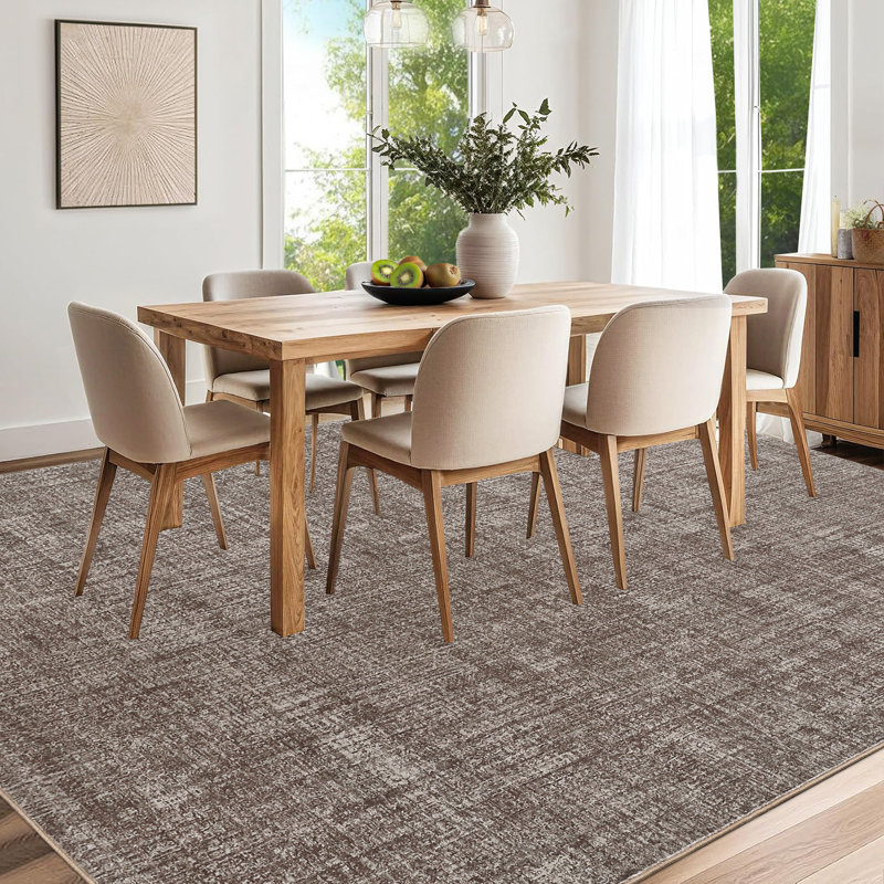 Tapis de salon Minimalist, Rectangle 9 pi x 12 pi, Brown