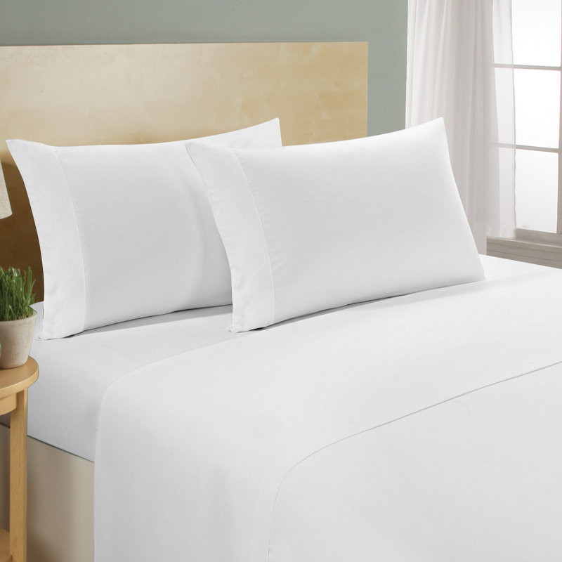 Ensemble de draps en coton à 100 % à densité de tissage de 1000 fils de la collection Milan, Blanc