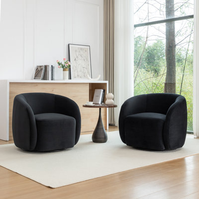 Arrun Velvet Swivel Barrel Chair
