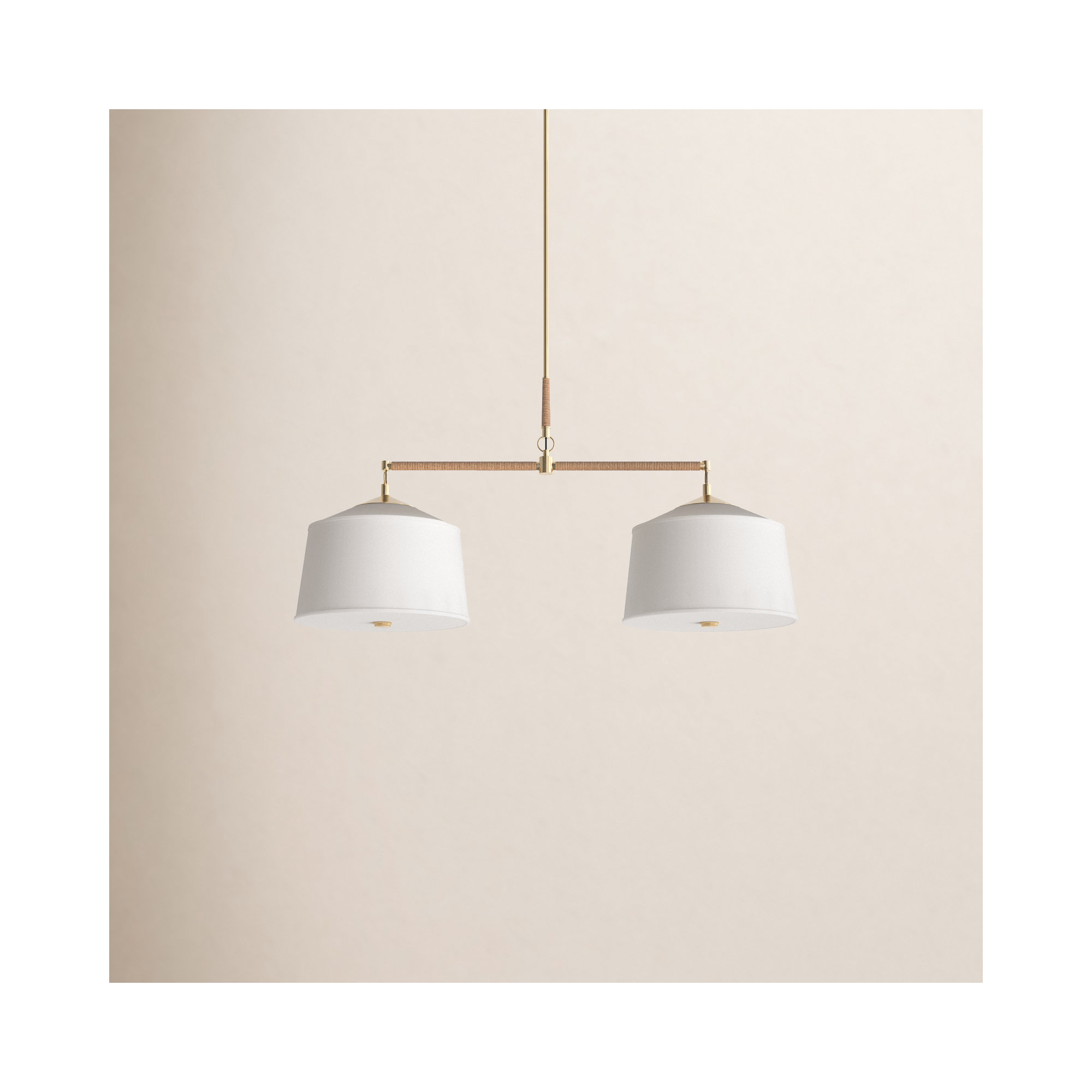 Eagleton 2 Light Linen Dimmable Pendant