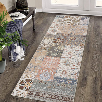 Tapis de couloir floral 2 x 6 pi Boho