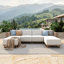 Ensemble de mobilier de patio en osier pour 6 personnes en forme de U avec coussins épais