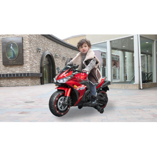 Kids Motorcycle 12 V Motorcycle For Kids 3-8 Years,Kids Motorcycle Ride On Toy With Training Wheels/Manual Throttle/ Drive By Hand /Lighting Wheels