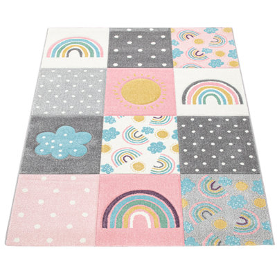 Rectangle Checkered Polypropylene Rug