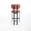 Ensemble de 2 tabourets de bar modernes rembourrés en tissu avec pieds en métal pour la salle à manger et la cuisine-957544985