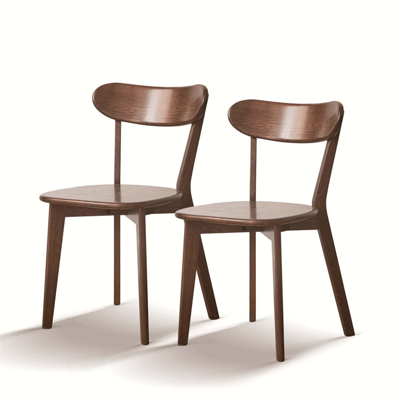 Ensemble de 2 chaises de salle à manger en chêne massif, en bois de qualité FAS, confortable et durable pour divers environnements