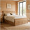 Structure de lit grand avec 6 tiroirs de rangement en bois