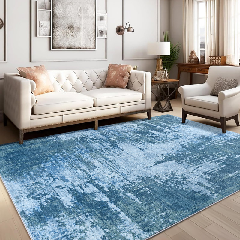 Fillender Modern Area Rugs Non-Slip Washable Abstract Soft For Living Room, Rectangle 5' x 7'1"