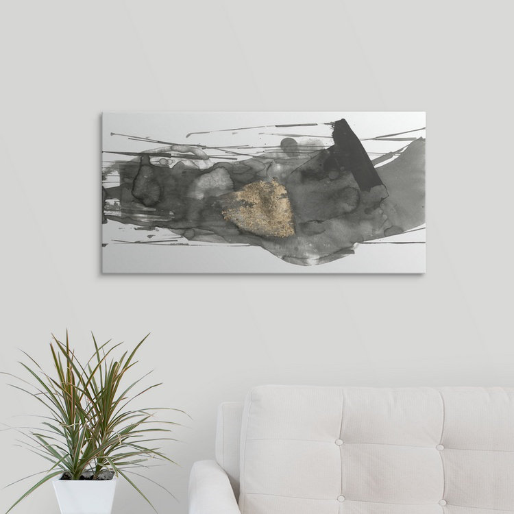 «Black Gesture I» par PI Studio - impression, H 32 po x l 56 po x P 1 po, Cadre noir