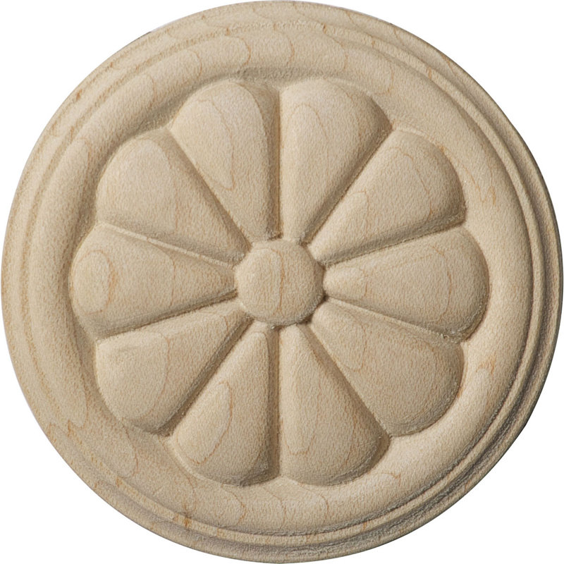 Reese 2.75'' H x 2.75'' W x 0.25'' D Wood Rosette Applique