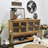 Accent Glass Door Wooden Sideboard Cabinet