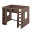 Grand lit mezzanine en bois avec armoires et tablettes, conception moderne peu encombrante-694224525