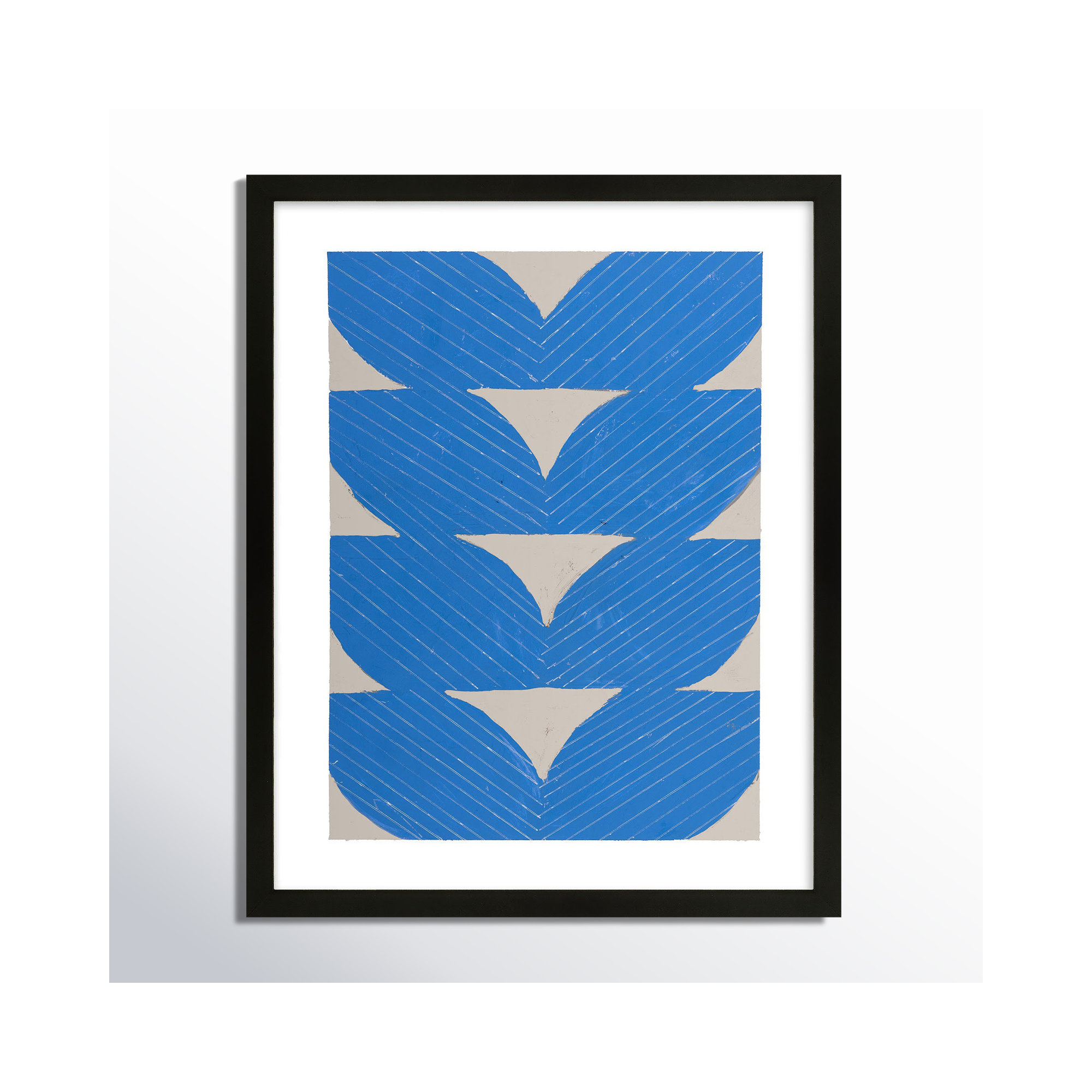 Blue Chevron by Andrea Stokes, Black, 50" H x 40" W x 1.25" D