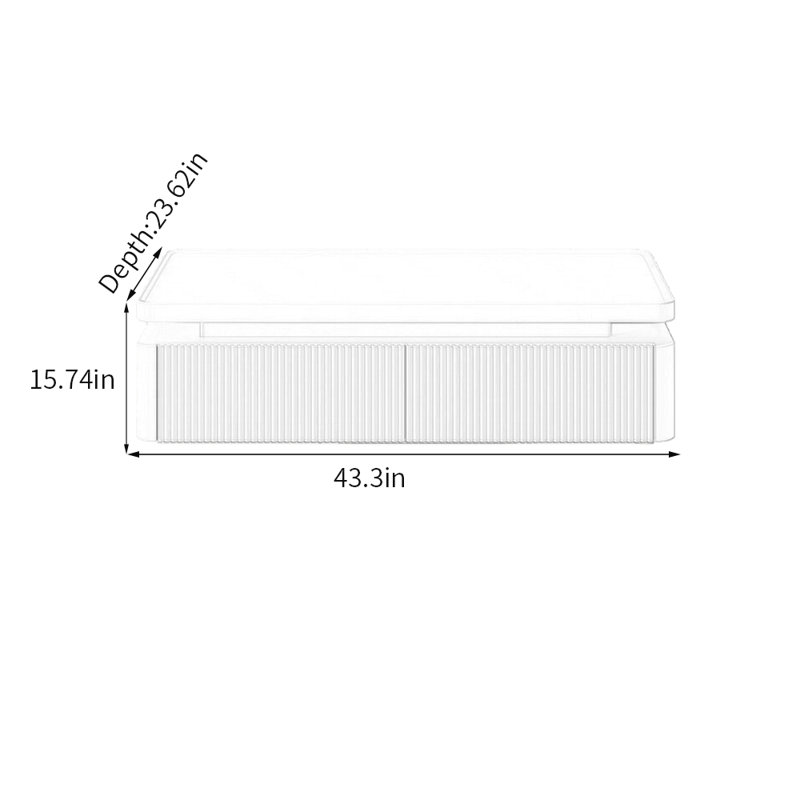 Table basse Emalea, Noir, 15.74" H x 43.3" L x 23.62" W