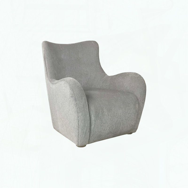 Fauteuil d'appoint pivotant transitionnel, tissu en polyester et finition grise