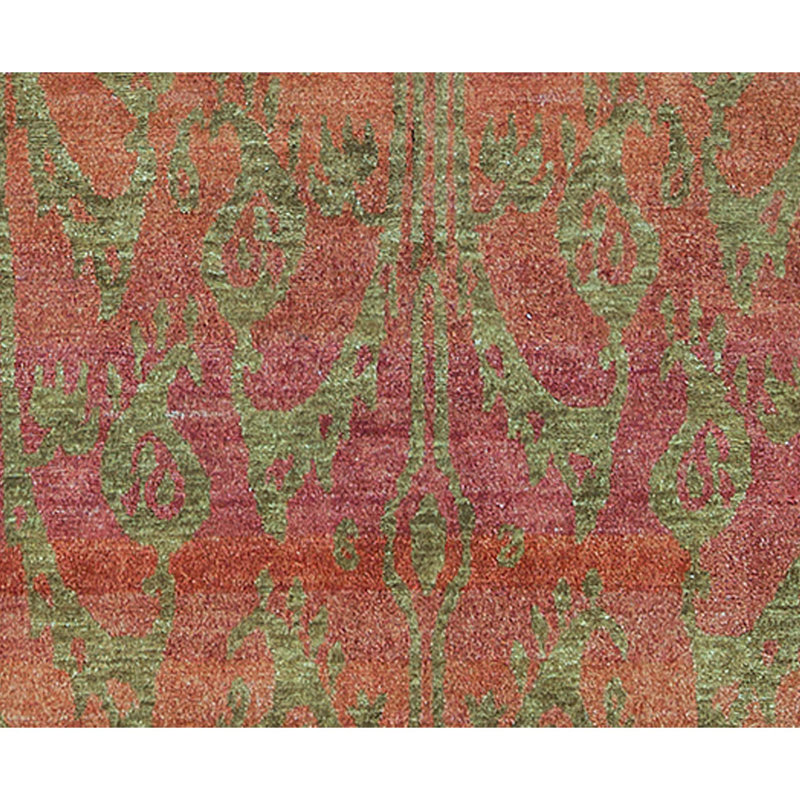 Abstract Area Rug in Red/Caramel/Green, Rectangle 7'10" x 9'9"